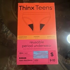 Thinx Teens Super Absorbency Cotton Bikini Period Underwear  Size 9/10 S,